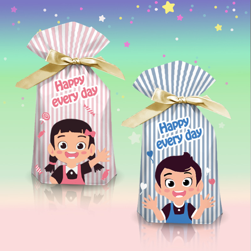 50 boys and girls baking biscuit bags children gift bags ribbon drawstring bags back gift bags candy bags