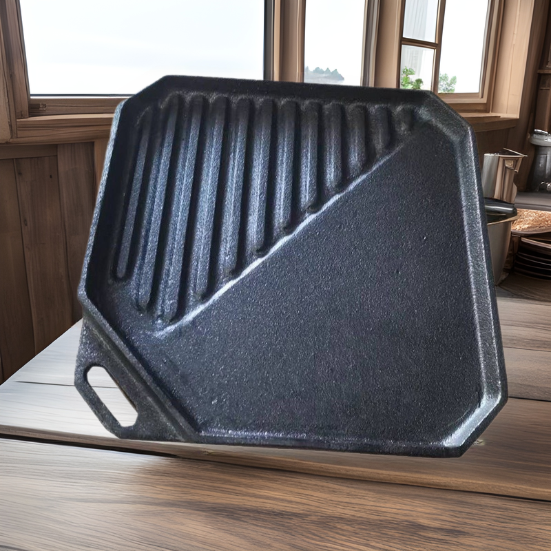 Picture of Tors Export Japanese Cast Iron Thickened Flat Baking Pan Outdoor Camp Cooking BBQ Pan Teppanyaki Pan