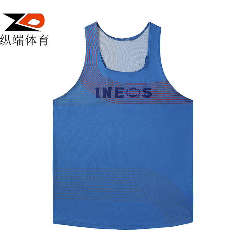 Picture of ZD longitudinal end men's track and field marathon running vest sports quick-drying breathable ultra-light mesh training suit
