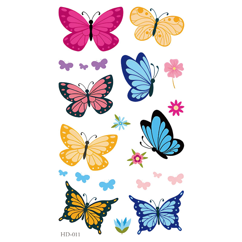 Picture of New Cross-border Cute Color Butterfly Tattoo Sticker Waterproof Small Fresh Children's Children's Six One Princess Face Sticker Color Sticker