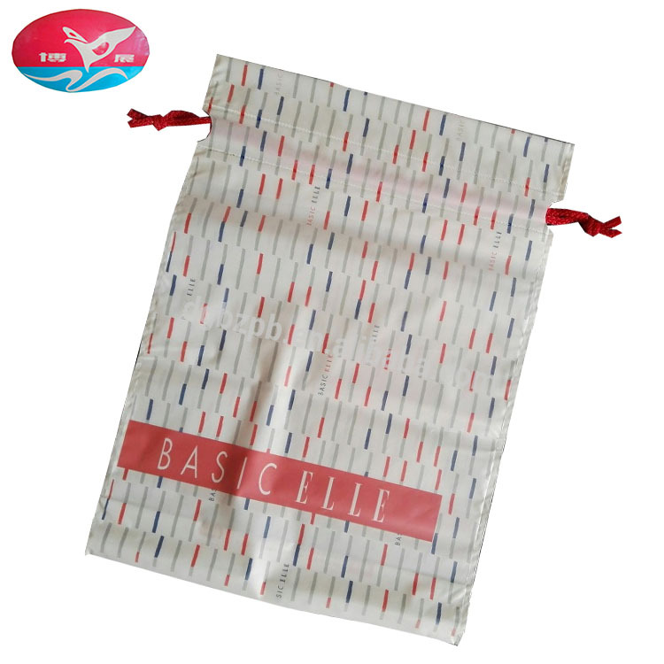 Dongguan manufacturer CPE milk white rope drawstring bag can be used as portable travel towel toothbrush wash storage bag