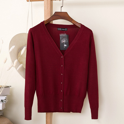 Picture of Foreign trade export spring and autumn loose sweater sweater top women's cardigan thin spring and autumn long sleeve coat