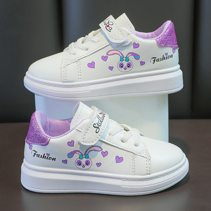 Picture of 2025 Spring and Autumn New Children's White Shoes Girls Student Flat Casual Sports Shoes 3-12 Years Old Running Shoes Sneakers