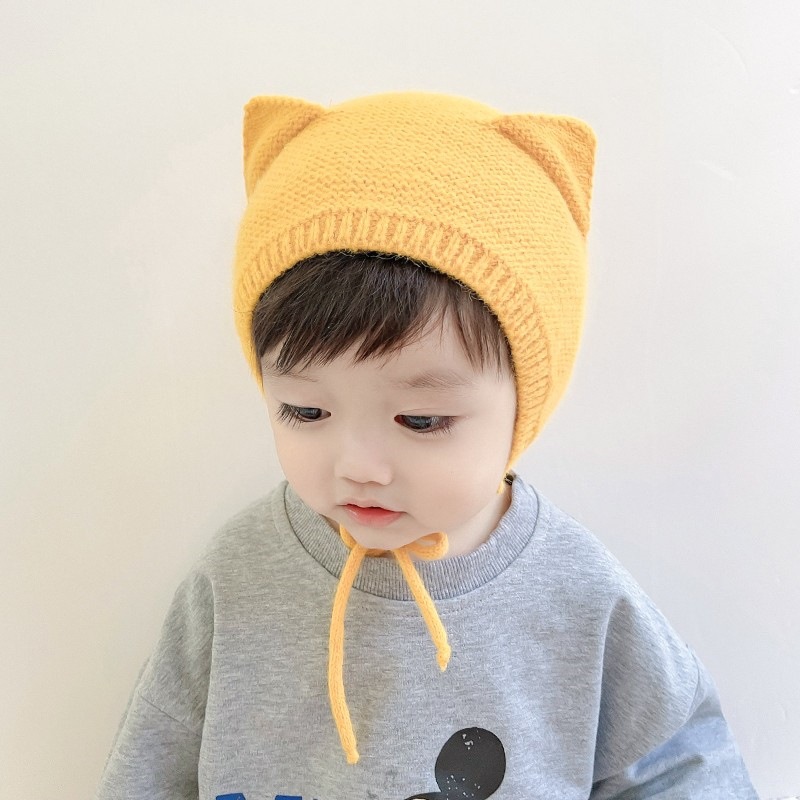 Picture of Baby Hat Spring and Autumn Baby Cute Super Cute Autumn and Winter Baby Ear Protection Newborn Female Baby Fetal Hat Boy
