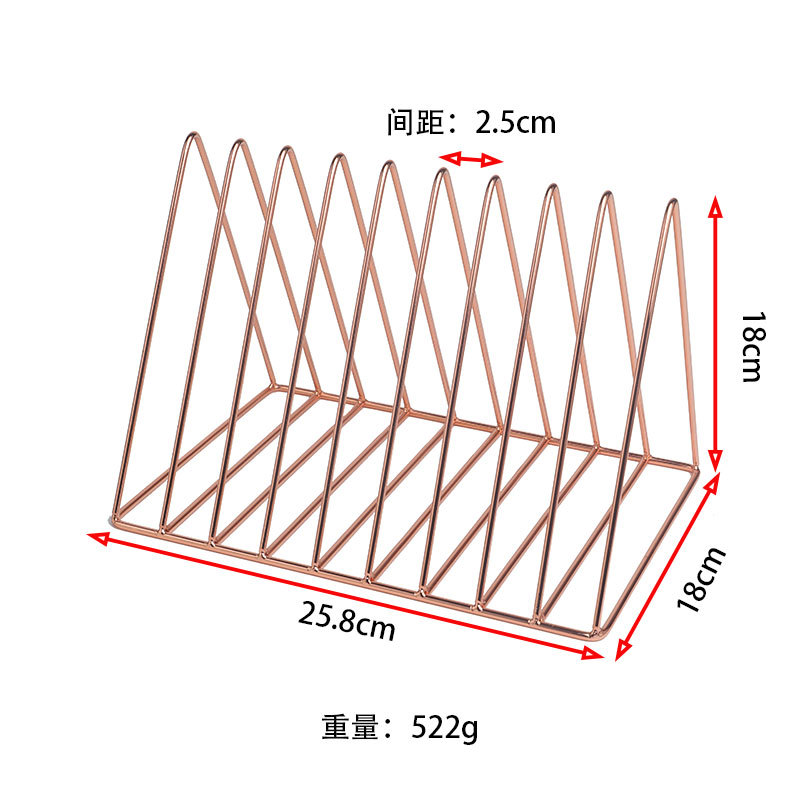 Picture of Manufacturer Wholesale Iron Art 9-Grids Bookshelf Triangular Desktop Bookend Small Bookshelf Storage Rack File Book Storage Rack