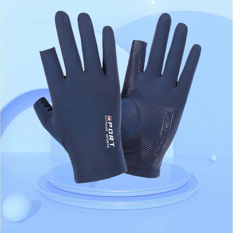 Picture of Ice Silk Gloves for Men and Women, Cycling Sports Fitness Luya Fishing Climbing High Elasticity Comfortable Sweat-Absorbent Sun Protection Gloves