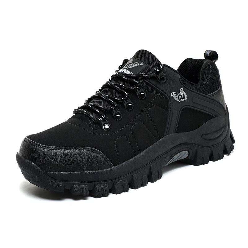 plus size hiking shoes summer women's cross-country running shoes low-top warm outdoor casual shoes men's cotton shoes black leather shoes lace-up winter