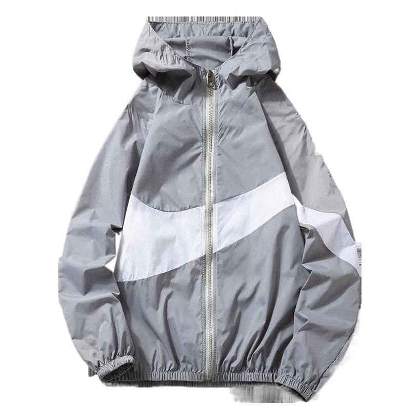 Cross-border e-commerce supply summer stitching hooded skin clothing casual breathable lightweight clothing men's color matching fishing sunscreen clothing
