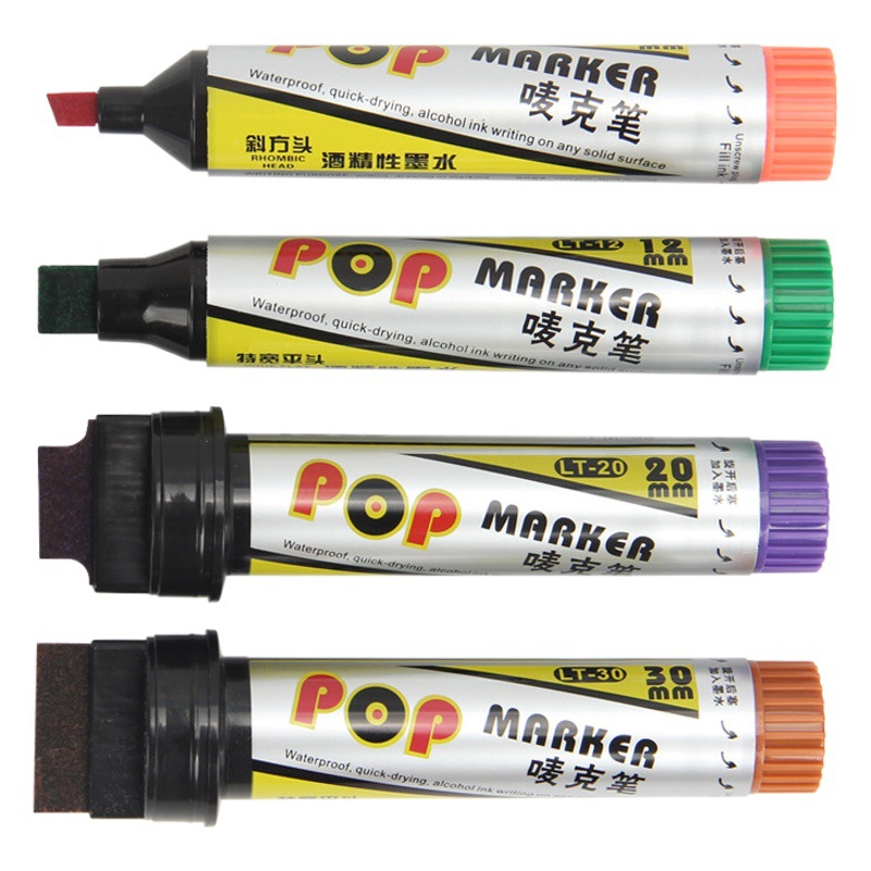 12 Color pop Pen Mark Pen Advertising Poster Pen Student Graffiti Marker Pen Office Big Head Oil Marker Pen