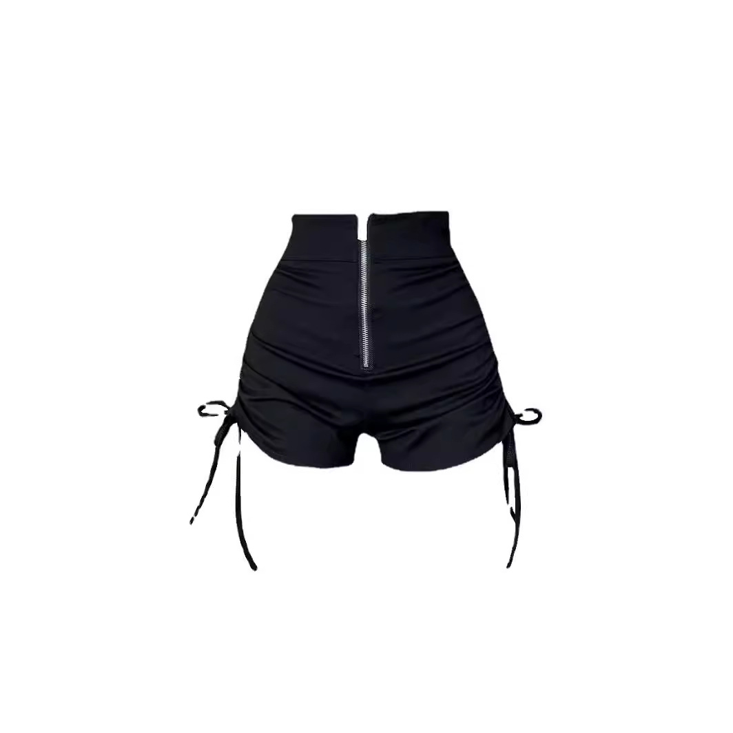 Picture of 2023 New Design Hot Girl Hot Pants Zipper High Waist Slimming Drawstring Shorts Women's Summer Casual Pants
