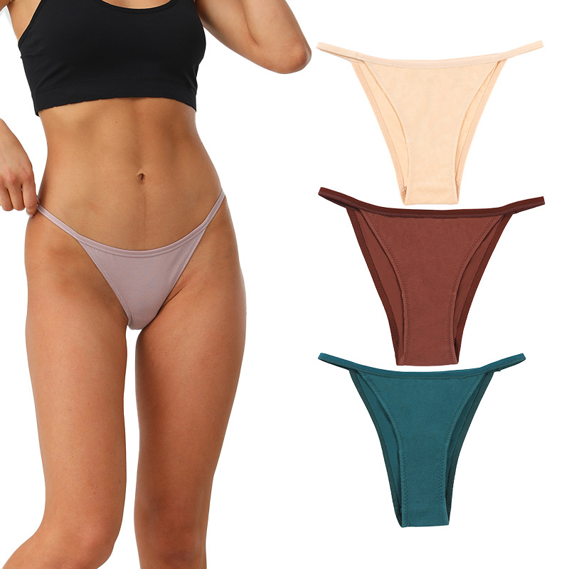 Large size cotton underwear women's low waist hip girls thong invisible briefs cross-border wholesale spot on behalf of the hair