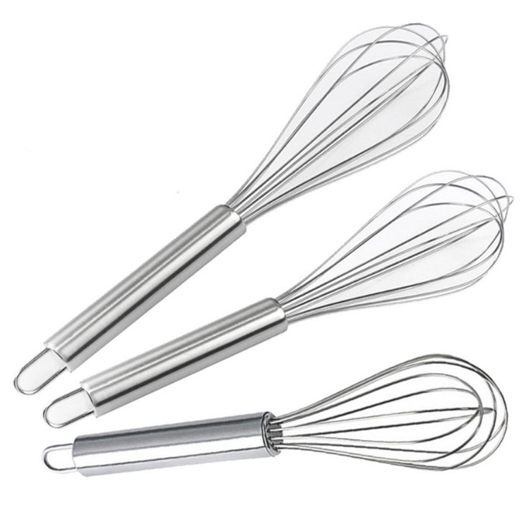 Picture of Factory wholesale 8-inch 10-inch 12-inch stainless steel manual eggbeater kitchen blender cake baking tool