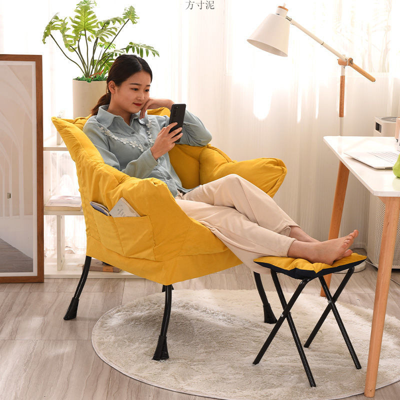 Picture of Lazy Sofa Single Chair College Student Dormitory Computer Chair Comfortable Balcony Small Sofa Soft Bedroom Backrest Recliner