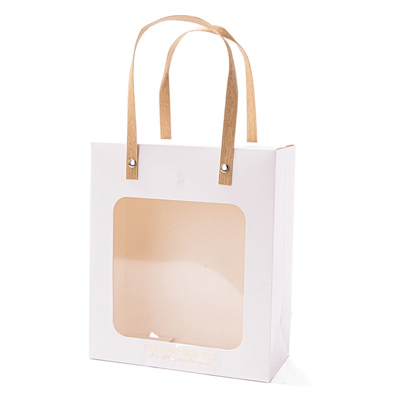 Spot gift bag transparent window paper bag girlfriends birthday gift packaging wedding gift box companion gift box wholesale