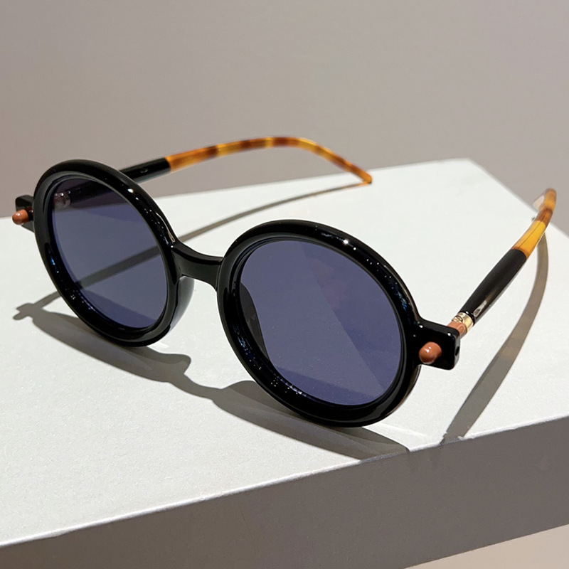 Picture of 2023 new retro literary tremolo with round frame sunglasses Europe and the United States anti-ultraviolet sunglasses cross-border wholesale