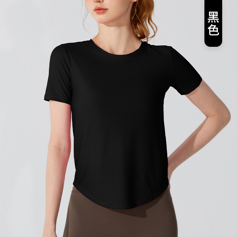 Picture of Big Sale New Sports Short-Sleeved Women's Loose Running Lightweight Breathable T-Shirt Elastic Fitness Wear Quick-Drying Yoga Top