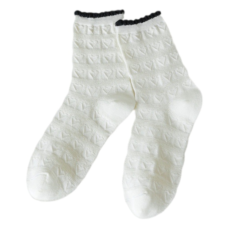 [cotton socks] summer thin breathable socks girls stacked socks tube sports moon deodorant sweat-absorbing spring and autumn