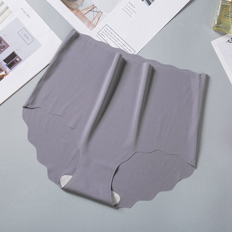 Picture of Ice Silk High Waist Underwear Women's Abdominal Tucking Traceless Large Size Solid Color Women's Underwear Cotton Crotch Breathable One-piece Underwear