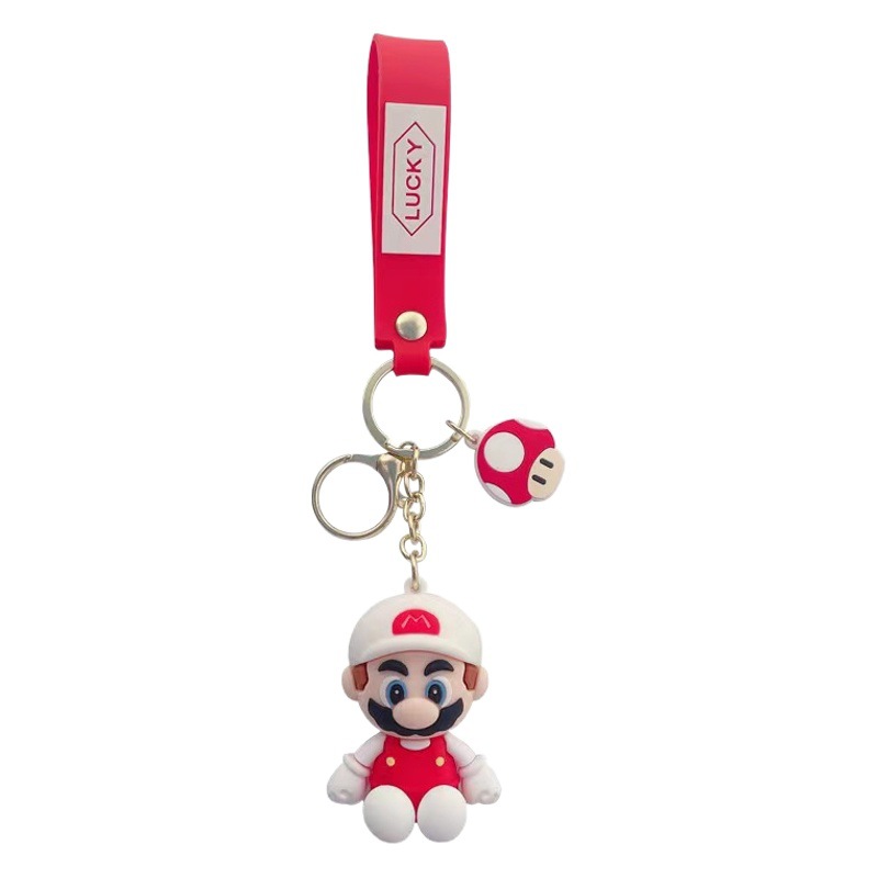 Cross-Border Mario Keychain Nostalgic Doll Keychain Bag School Bag Pendant Video Game City Small Gift Street Stall