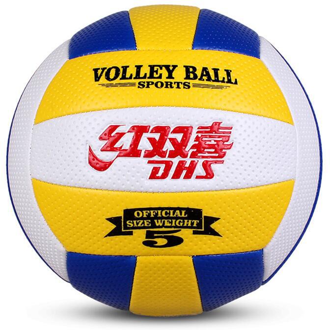 Picture of Authentic Red Double Happiness 502 Soft Machine Sewning Volleyball No.5 Middle School Students Medium Training Indoor and Outdoor Volleyball No.4 Primary School Students