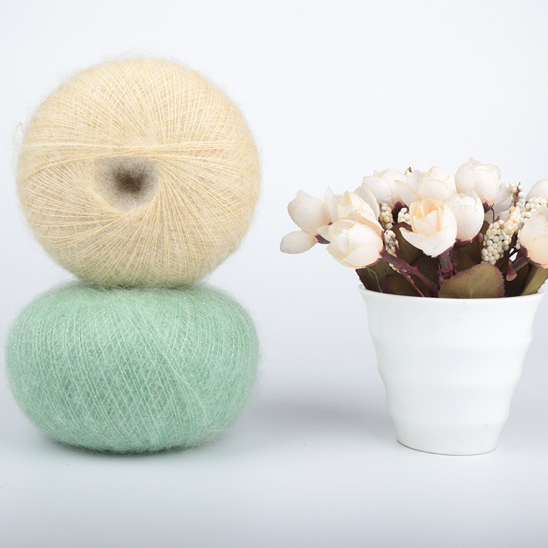 Glitter Baby Mohair Thread Hand-Knitted Fine Thread Crochet Stick Needle DIY Knitted Scarf Hat Outwear Wool Thread