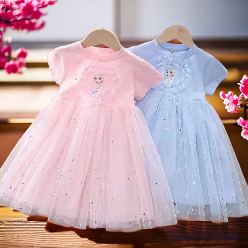 Picture of Girls Elsa Princess Dress Summer 2024 New Baby Children's Dress Stylishy Elsa Summer Children's dress