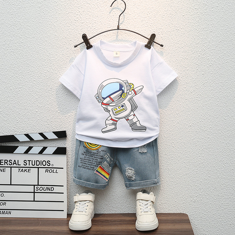 Picture of 2024 foreign trade summer new cartoon printed round neck T-shirt casual jeans short sleeve suit cross-border delivery