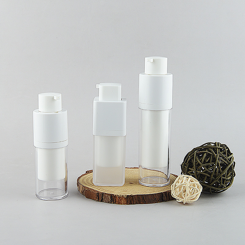 Picture of 15/30/50ML round rotary lid vacuum bottle cosmetic bottle essence lotion press makeup plastic empty bottle