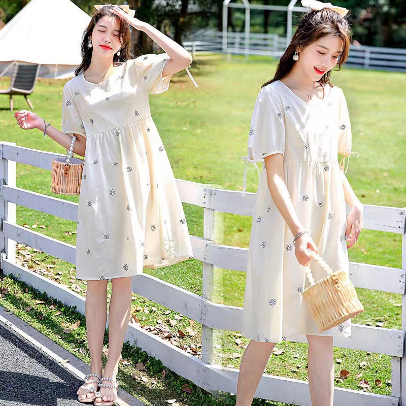 Pregnant Women's Summer Dress Printed dress Internet Popular 2022 suit Summer Thin Summer Skirt Top-grade Maternity Dress