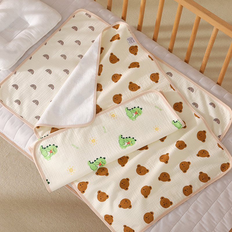 Picture of Baby Care Pad Waterproof Washable Pure Cotton Breathable Large Size Kindergarten Kidsren Can Use Baby Diaper Pad