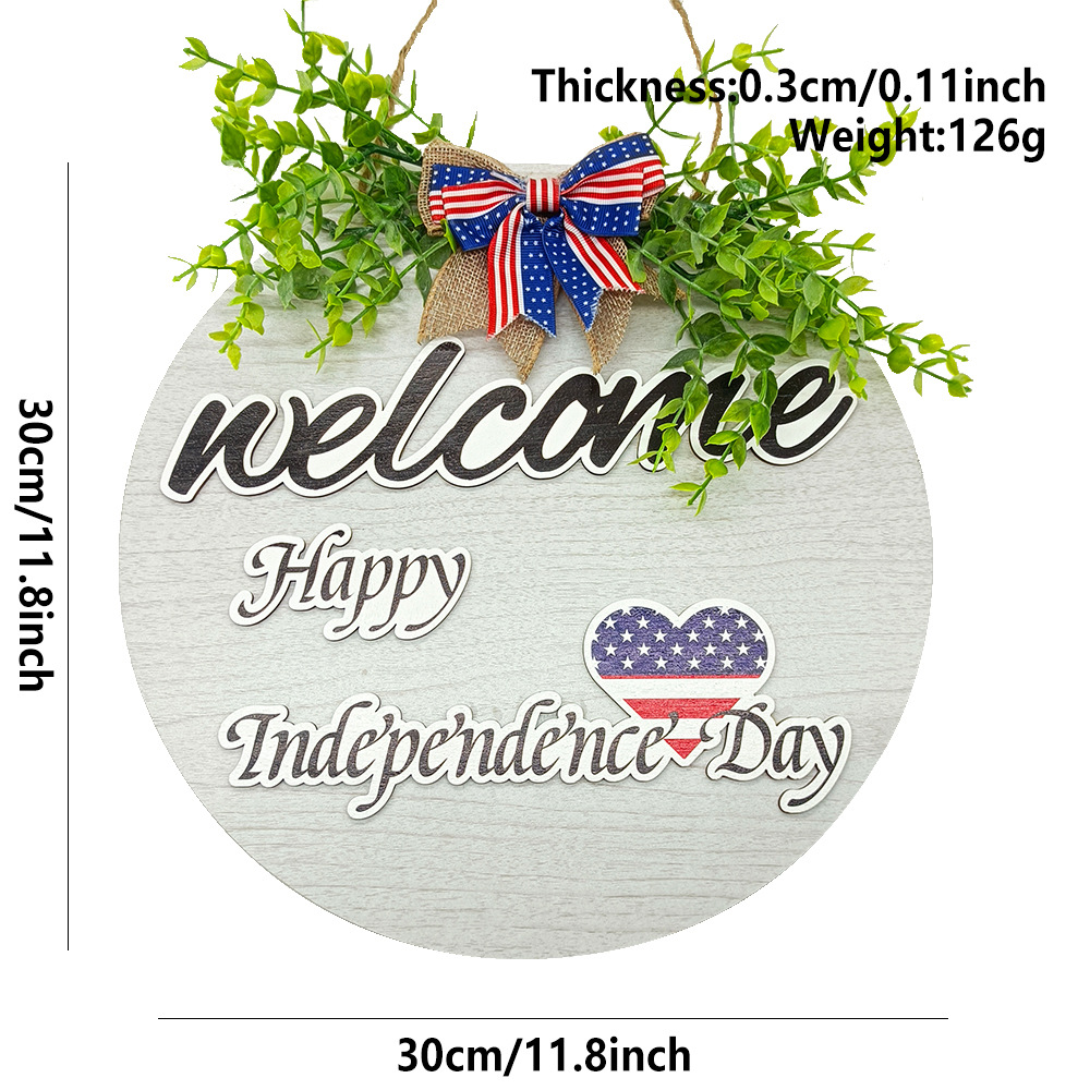 Picture of in stock Cross-border US Independence Day Wooden Listing National Flag Logo Door Hanging Door Plate Decorations Wooden Craft Listing
