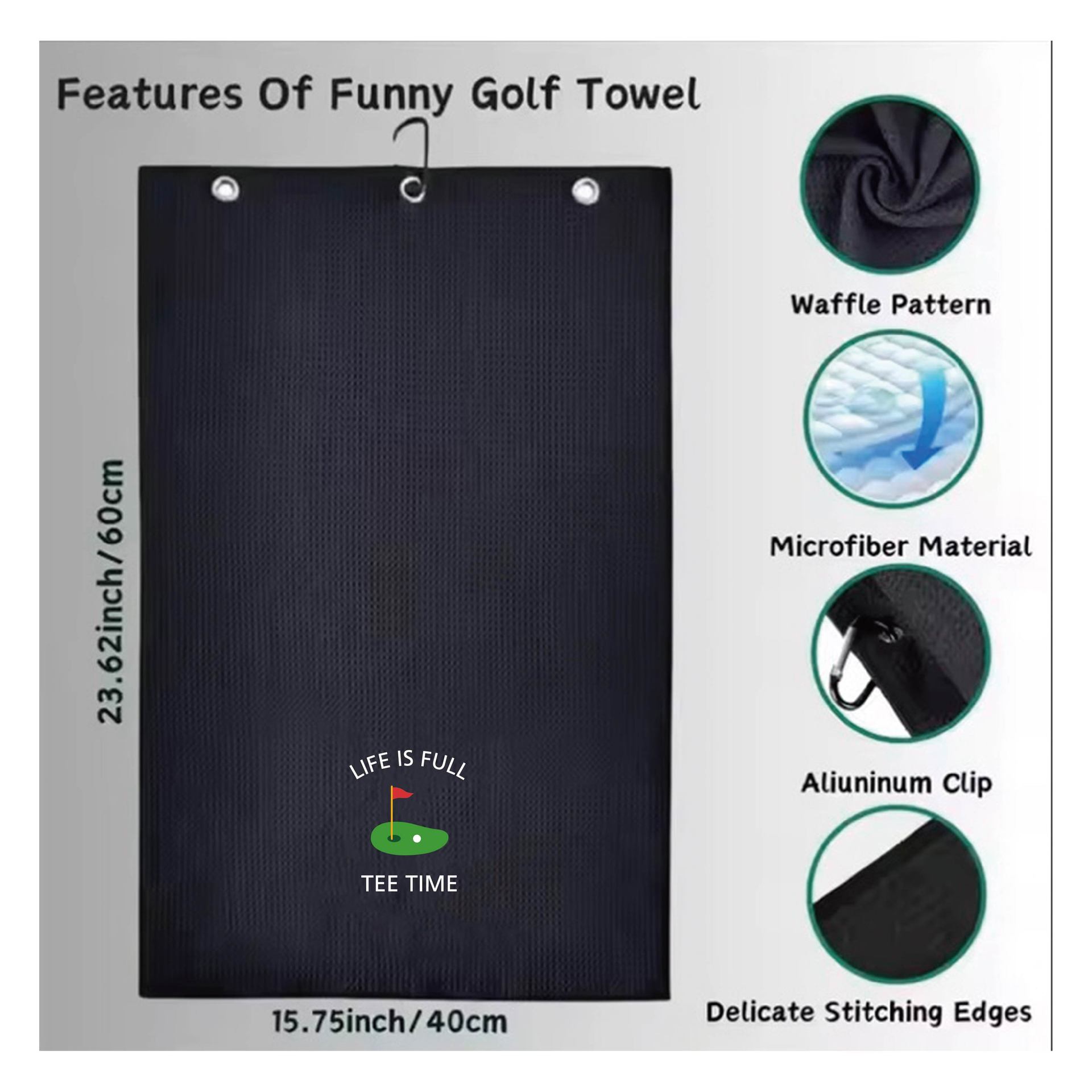 Picture of Multicolor golf towel cross-border in stock microfiber waffle pineapple grid towel ball towel golf towel