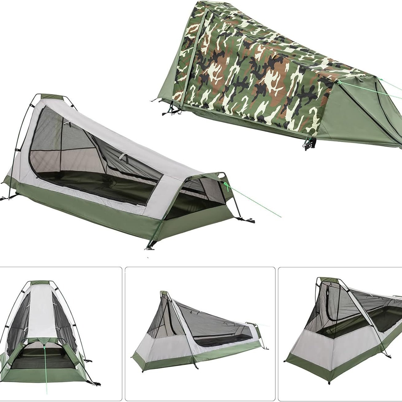 Picture of cross-border single mountaineering tent outdoor field equipment camouflage rainproof pyramid tent winter camping tent