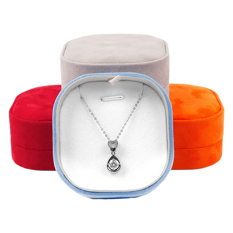 Ins Flannel Jewelry Box Printed Ring Box Earrings Pendant Necklace Box Bracelet Box Jewelry Packaging Box