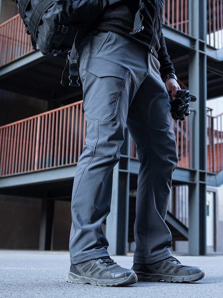 Picture of Mingpeng Yinfeng Tactical fleece-lined Pants Winter Soft Shell Crane Pants Outdoor Cold-proof Tactical Charge Pants Warm