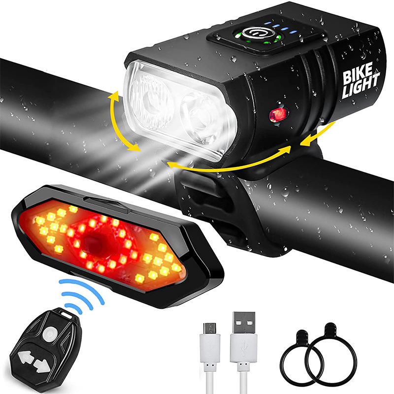 Picture of Bicycle lights aluminum alloy headlights strong light riding flashlight equipment night riding road mountain bike accessories suit taillights