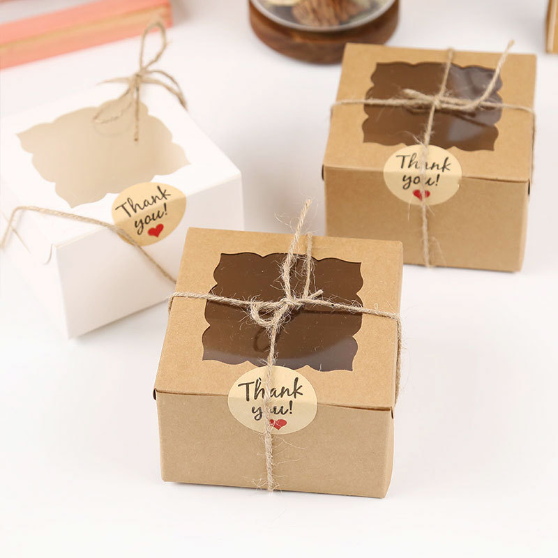 Open Window Transparent Cup Cupcake Packaging Box Maffen Box West Point Box Biscuit Snowflake Crisp Baking Packaging Box
