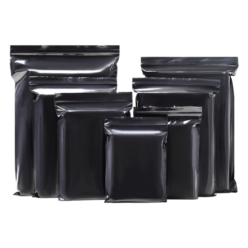 Black Self-sealing Bag PE Avoidance Shading Sealed Bag Thickened Plastic Pocket Jewelry Sub-packing Privacy Packaging Bag