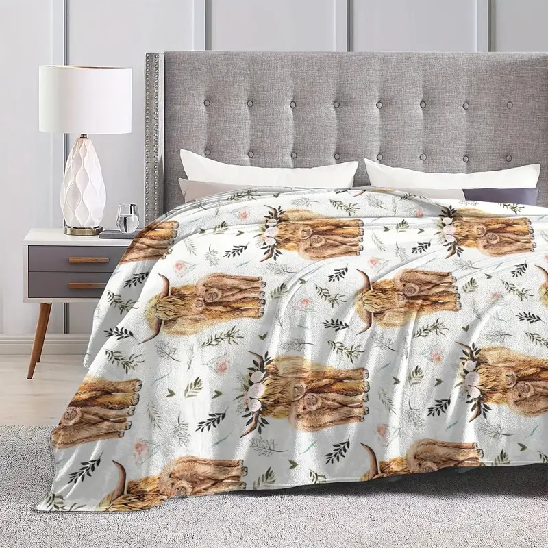 Cow Print Blanket Cute Farm Animal Cow Flannel Blanket Soft and Plaid Bedding Amazon
