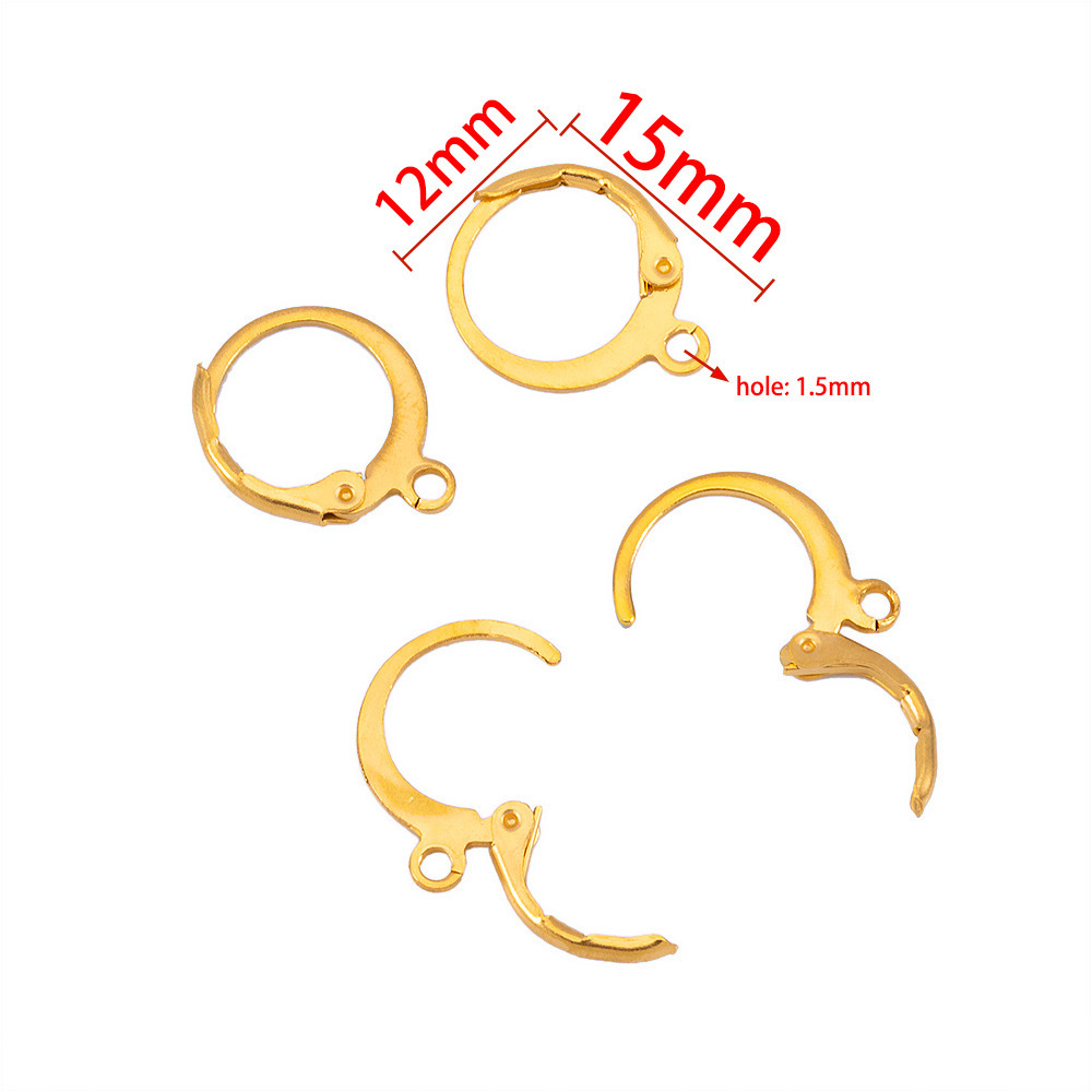 Picture of Iron Korean Ear Hook Earring Ring Jewelry Earrings Round French Ear Hook Earrings Material DIY Jewelry Accessories