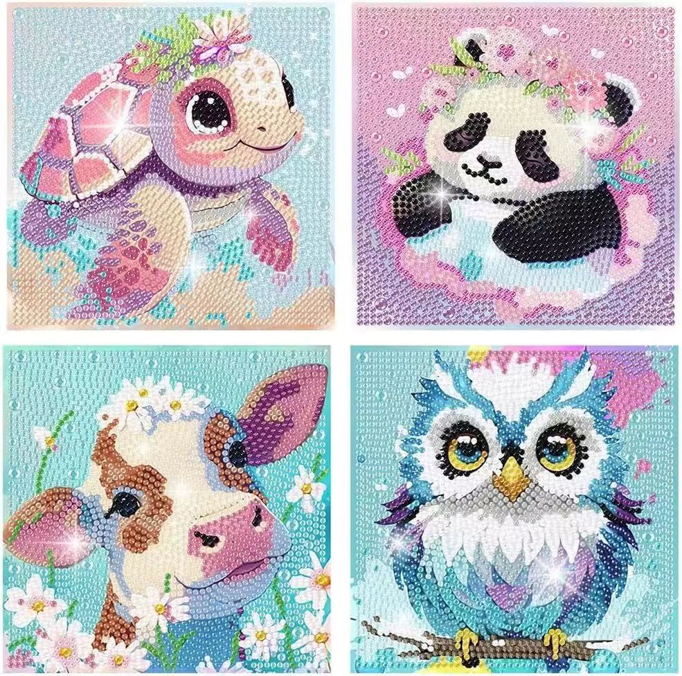 Cross-Border Diamond Stickers Kidsren's Handmade DIY Material Package Amazon Specializes in Cartoon Animal Painting Manufacturers Wholesale
