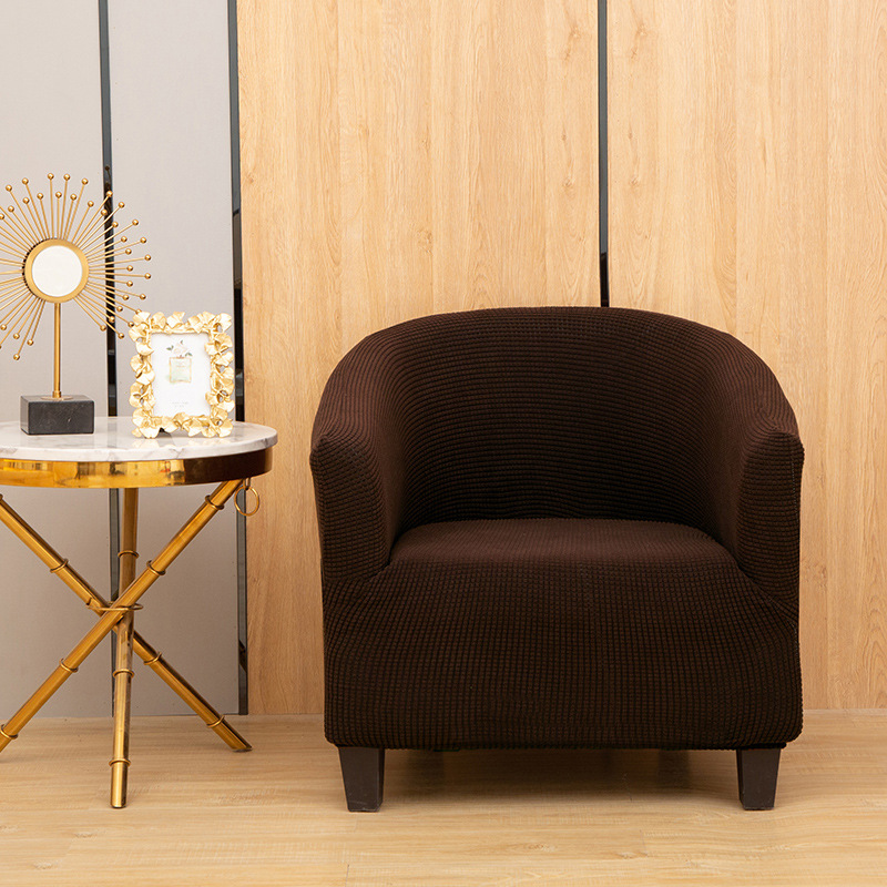 Picture of Corn fleece semicircle sofa chair cover thickened conjoined elastic dining chair cover anti-fouling stool cover chair cover