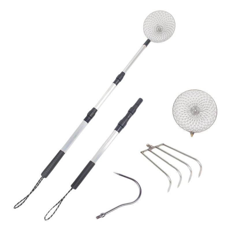 Telescopic Hook Ice Scoop Stainless Steel Beach Shell Scoop Rake Sand Shovel Ice Fishing Fence Anchor Fish Ice Copy Wholesale