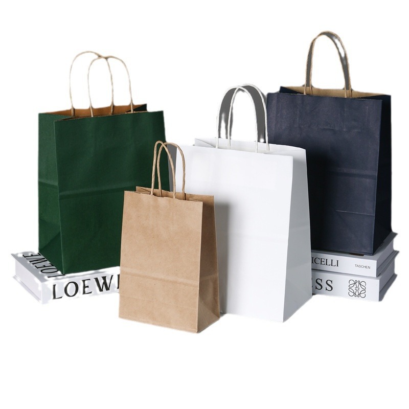 Picture of Kraft Paper Bag Universal Packaging Bag Printable Logo Christmas Shopping Gift Bag Catering Takeaway Kraft Paper Bag