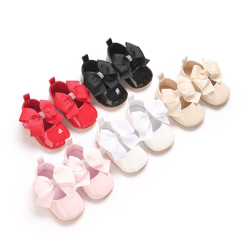 Bow Soft Sole Shoes Baby Girl 0-1 Years Old Toddler Shoes Cute Princess Baby Shoes Spring and Autumn Baby Shoes