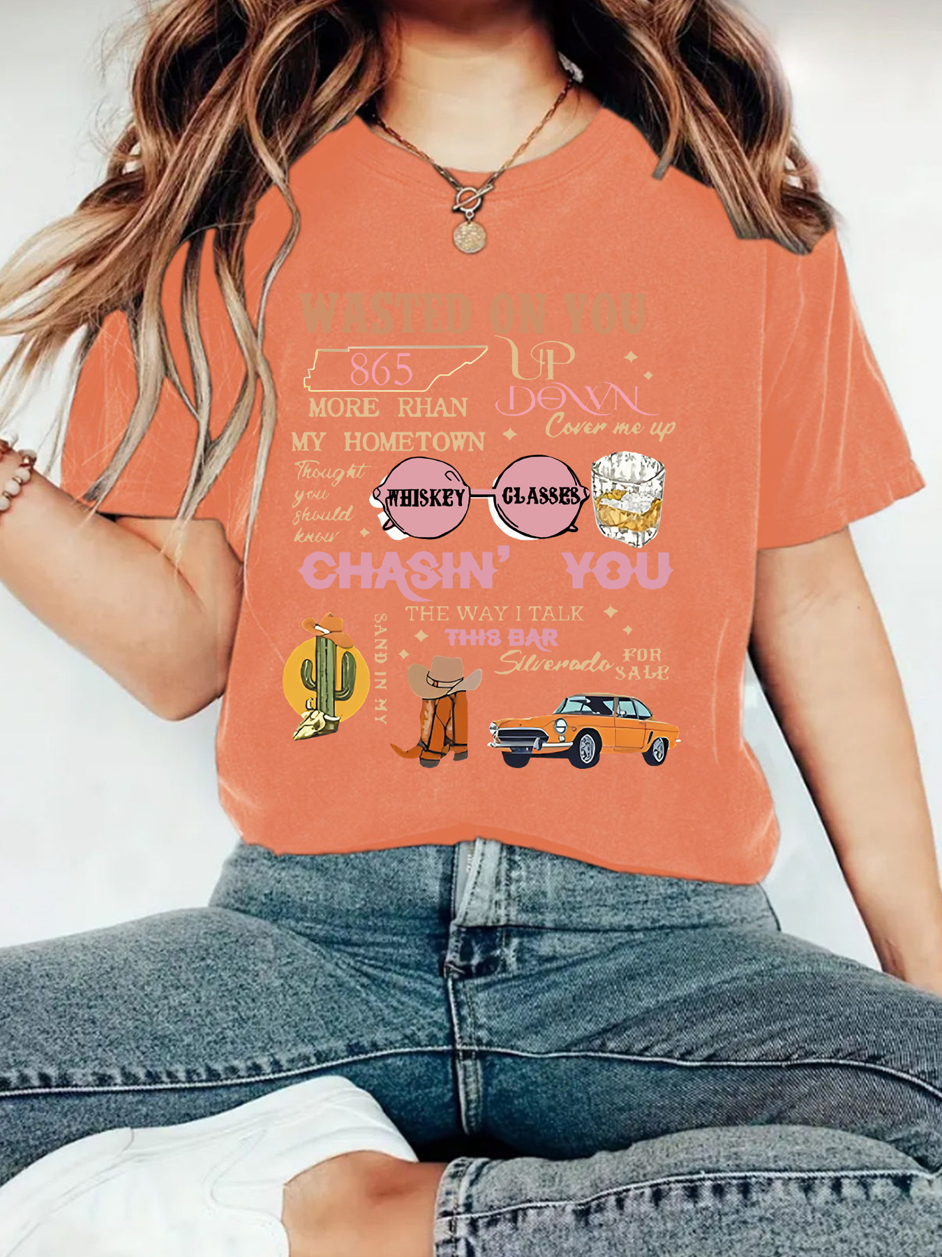 Picture of European and American Independent Station Cross-border Temperament T-shirt Women's in stock WASTEDD ON YOU Printed Summer New Short Sleeve