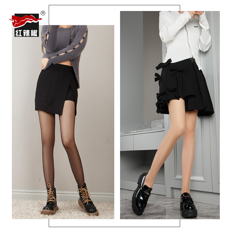 Picture of Red Pepper Silk Stockings Women's Summer Thin Anti-hook Silk Wear 0d Black Silk High Transparent Skin-friendly Sexy Core-spun Silk Pantyhose