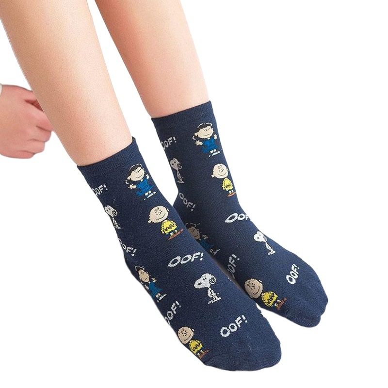 European and American Cartoon Anime All-Season Versatile Women's Mid-Calf Socks Cotton Sweat-Absorbent Puppy Sports Women's Socks Casual Versatile
