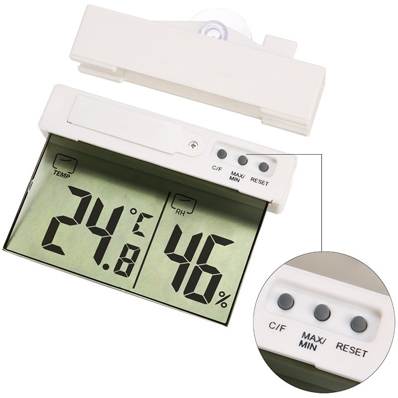 Picture of Cross-border hole-free suction cup self-adhesive indoor and outdoor dual-purpose window temperature and humidity meter home monitoring temperature and humidity