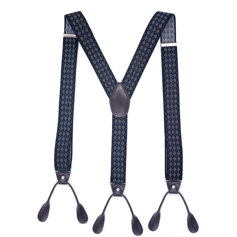 Picture of Cross-border supply adult men's leisure straps Y-shaped 6-clip elastic suspenders spot men suspenders